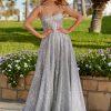 A-line sparkle prom dress