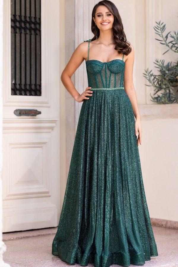 A-line sparkle prom dress