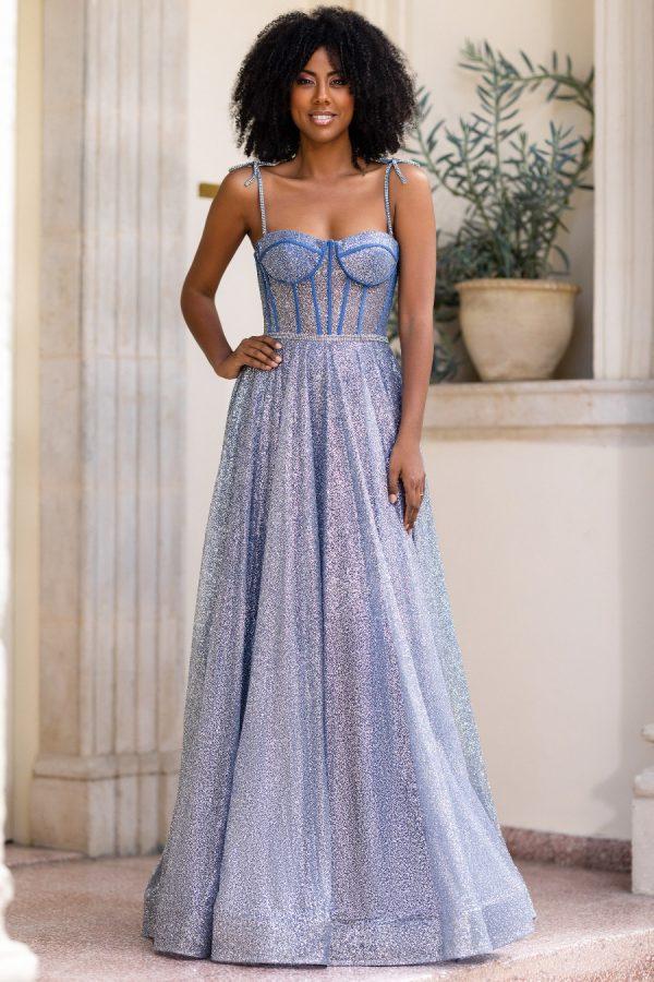 A-line sparkle prom dress
