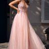 Phoebe beaded lace up tulle prom dress