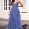 Phoebe beaded lace up tulle prom dress