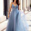 Phoebe beaded lace up tulle prom dress