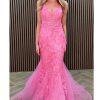 mermaid lace sparkle prom dress