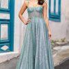 A-line sparkle prom dress