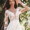 long sleeve mikado skirt wedding dress
