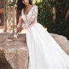 long sleeve mikado skirt wedding dress