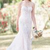 Accented with sequined, beaded lace appliques over Chantilly lace, this strapless sheath gown is truly timeless. Allure Romance - R3802